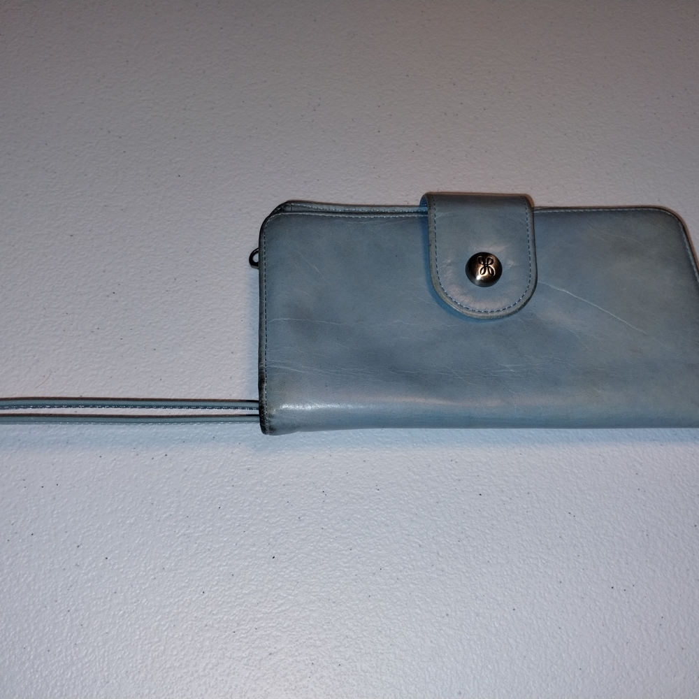 HOBO Light Blue Leather Wristlet